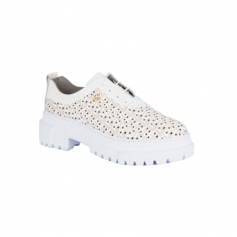 Дамски ежедневни обувки от естествена кожа в бял цвят