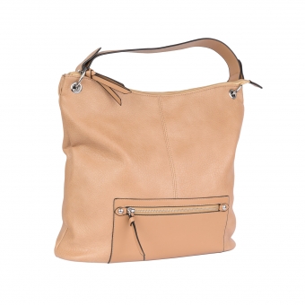 Дамска ежедневна чанта от еко кожа в бежов цвят