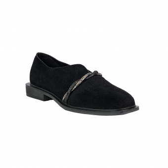 Дамски ежедневни обувки от велур в черен цвят
