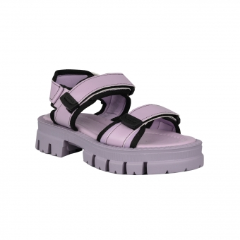 Дамски спортни сандали от естествена кожа в лилав цвят