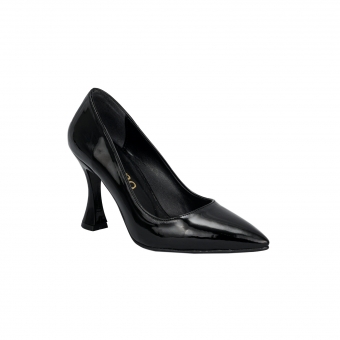 Дамски елегантни обувки от еко лак в черен цвят