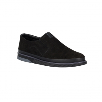 Мъжки ежедневни обувки от естествен велур в черен цвят