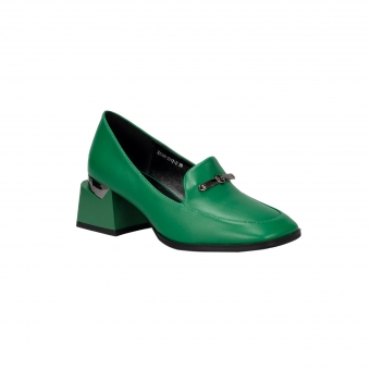 Дамски елегантни обувки от еко кожа в зелен цвят