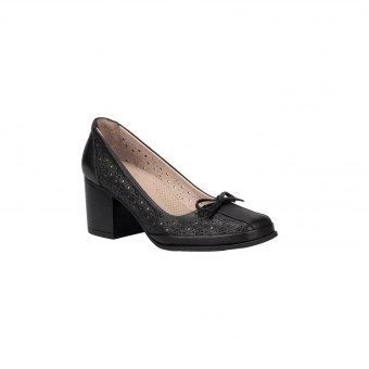 Дамски ежедневни обувки от естествена кожа в черен цвят