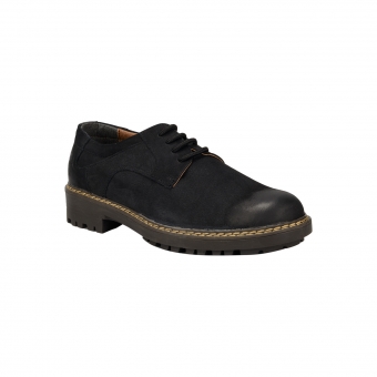 Мъжки ежедневни обувки от естествен набук в черен цвят