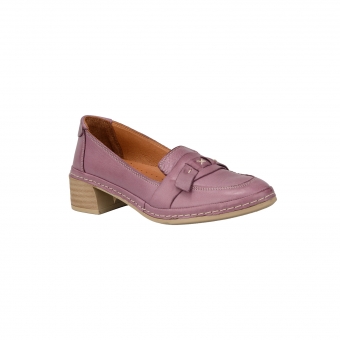 Дамски ежедневни обувки от естествена кожа в лилав цвят