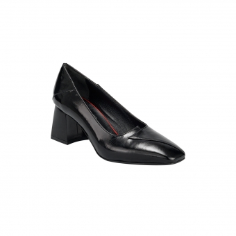 Дамски елегантни обувки от естествен лак в черен цвят