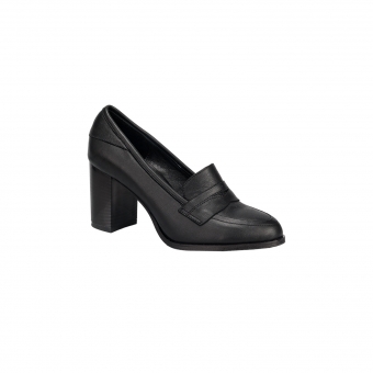 Дамски елегантни обувки от естествена кожа в черен цвят