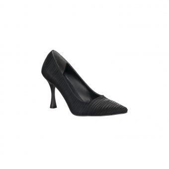 Дамски елегантни обувки от сатен в черен цвят