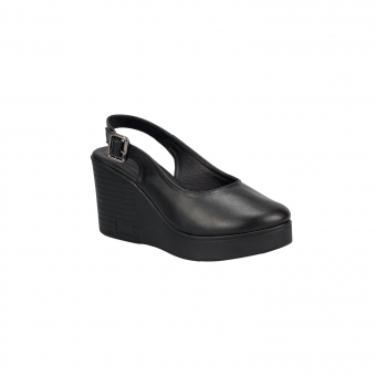 Дамски ежедневни обувки от естествена кожа в черен цвят