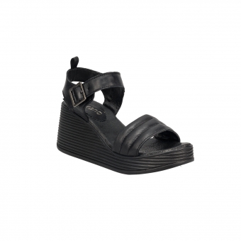 Дамски ежедневни сандали от естествена кожа в черен цвят