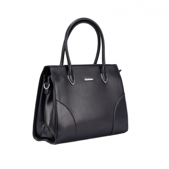 Дамска ежедневна чанта от еко кожа в тъмносин цвят.