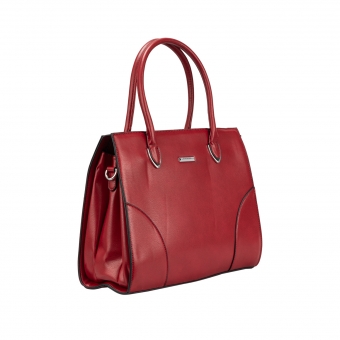 Дамска ежедневна чанта от еко кожа в цвят бордо.