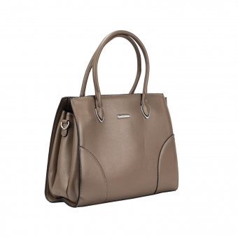 Дамска ежедневна чанта от еко кожа в сив цвят.