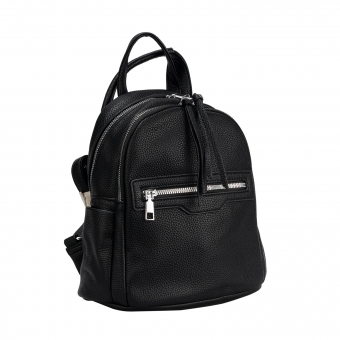 Дамска раница от еко кожа в черен цвят,с изчистен дизайн.