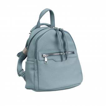 Дамска раница от еко кожа в светлосин цвят,с изчистен дизайн.