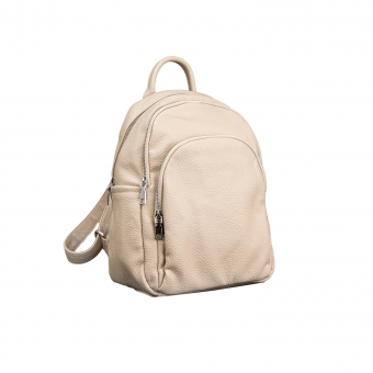 Дамска раница от еко кожа в светлобежов цвят,с изчистен дизайн.