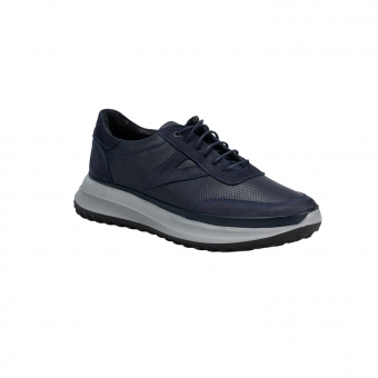 Мъжки спортни обувки от естествена кожа в син цвят.