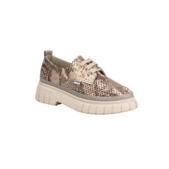 Дамски ежедневни обувки от естествена кожа в тъмнобежов цвят.